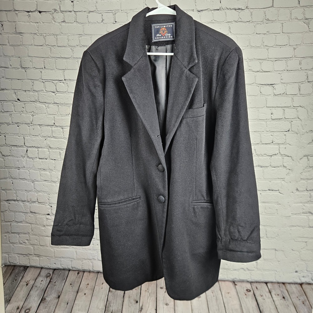 The Limited Collection Vintage Wool Cashmere Blend Blazer Black  Jacket L
